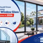 Modern home window glass with large panes and sleek design for contemporary interiors.
